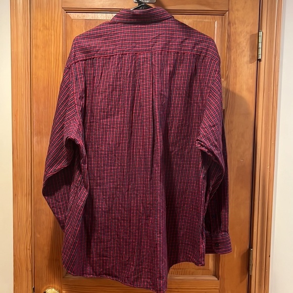 CLUB room regular fit plaid button down shirt size 17 1/2 . - Picture 4 of 5